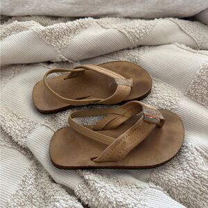 Toddler Rainbow Tan Leather Sandals